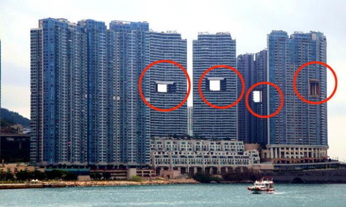 arranha-céus "permeáveis" construído em Hong Kong.