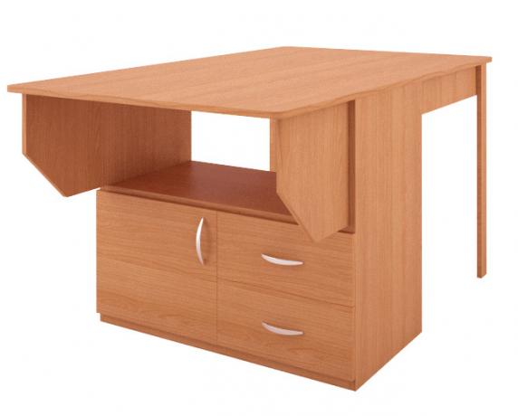 Combinação de mesa e armário para utensílios