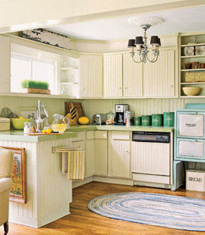 Esquema de cores harmoniosamente combinadas do interior da cozinha