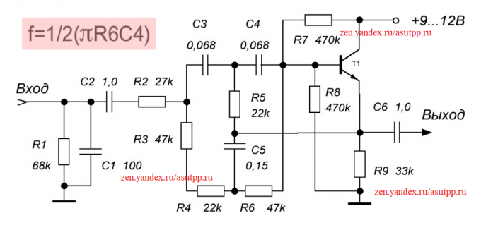 Descrição circuitos de filtro sonoras, ou a partir do fundo de filtro de 50 Hz