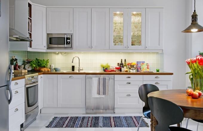 Cozinha de estilo escandinavo (39 fotos): instruções em vídeo faça você mesmo, que móveis escolher para o interior de uma cozinha sueca, preço, foto