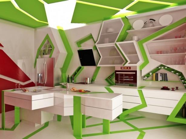 Cozinha verde-branco (45 fotos): instruções em vídeo faça você mesmo para a instalação, que móveis escolher, preço, foto