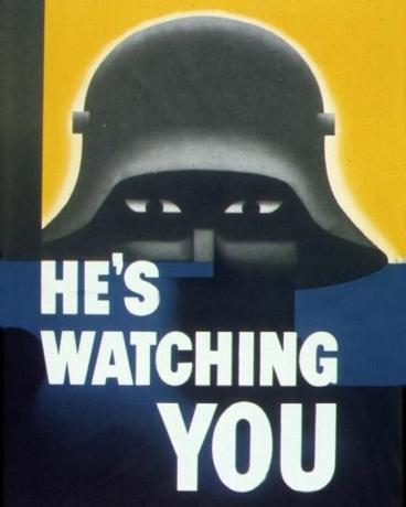 cartaz Anti-Fascista Guerra. Estados Unidos de 1942.