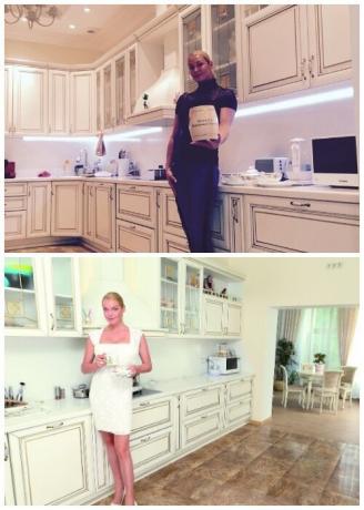 Anastasia Volochkova em sua cozinha.