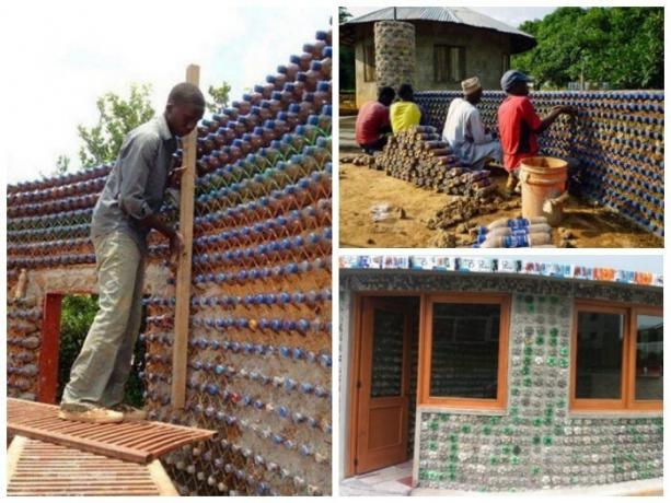 Um cara comum a partir de um campo de refugiados construiu sua própria casa fora de garrafas de plástico. | Foto: facebook.com.