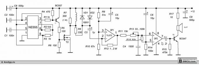 Fig. 1. Trabalhando detector esquema de "pirata"