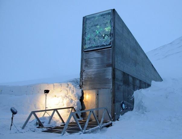 Svalbard Global de Sementes Vault em Spitsbergen.