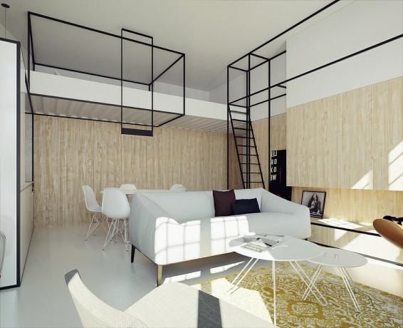 "Smart" redesenvolvimento: odnushka 46 m² para uma família com dois filhos