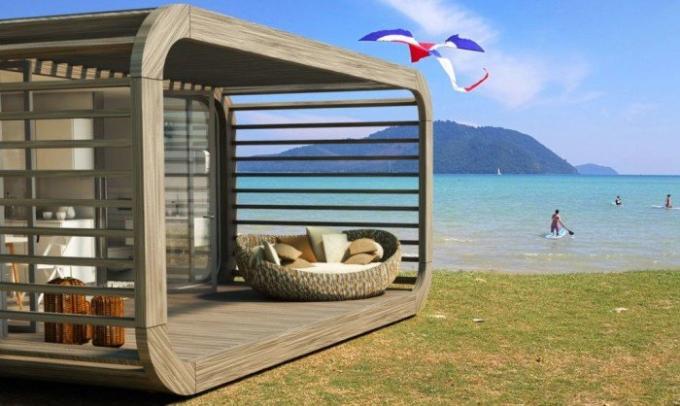 Coodo - uma casa modular que você pode colocar na praia.