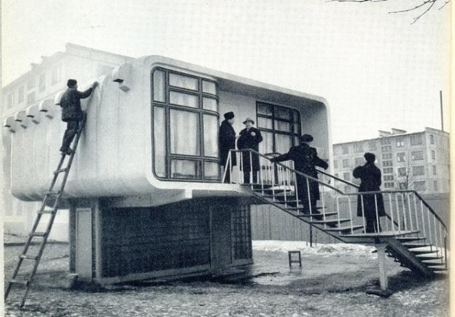 casa de plástico Experimental, construído na União Soviética em 1961.