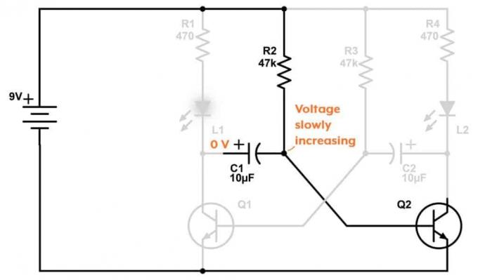 Como operar o circuito multivibrador instável (astabilnogo)