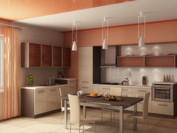 Foto de uma cozinha moderna com uma gama harmoniosamente combinada