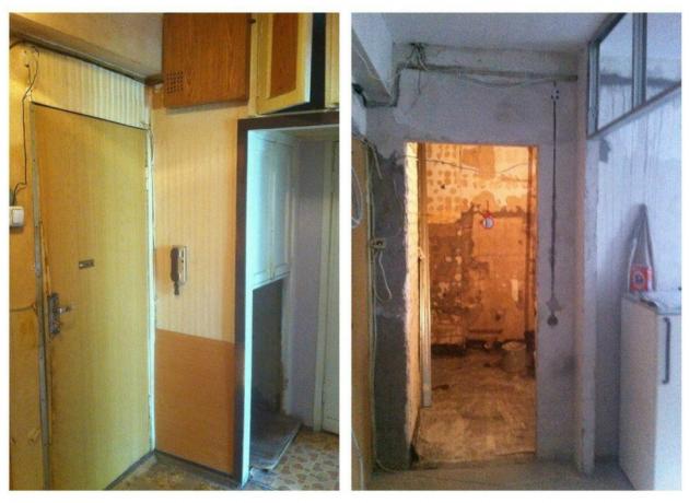Dvushka 52 m² morto "Stalin": antes e depois de fotos