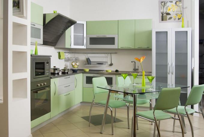 Conjunto de cozinha moderno "Afrodite" - ternura de cores e design lacônico