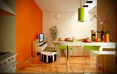 cozinha laranja verde
