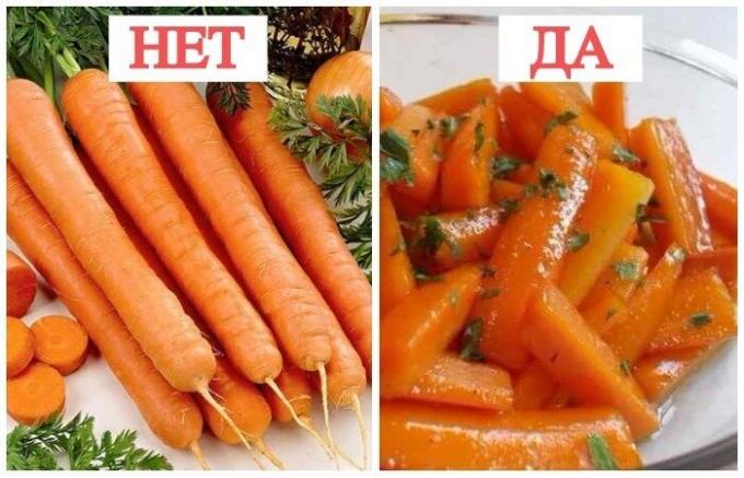 cenouras cozidas são boas cru.