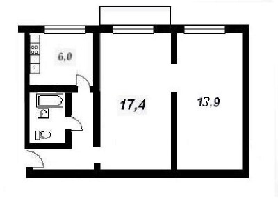 Projeto de um apartamento de dois quartos série II-29-03