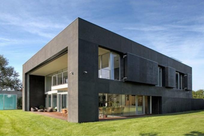 casa de concreto monolítico, na Polónia.