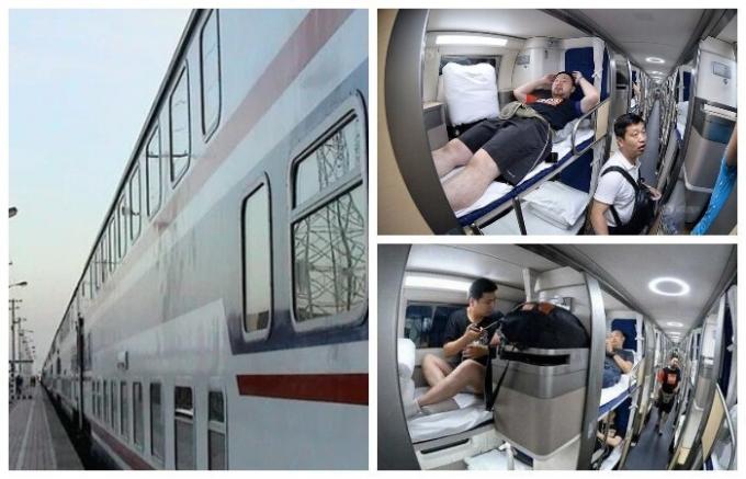 Uma espécie de sono no trem de alta velocidade (China).