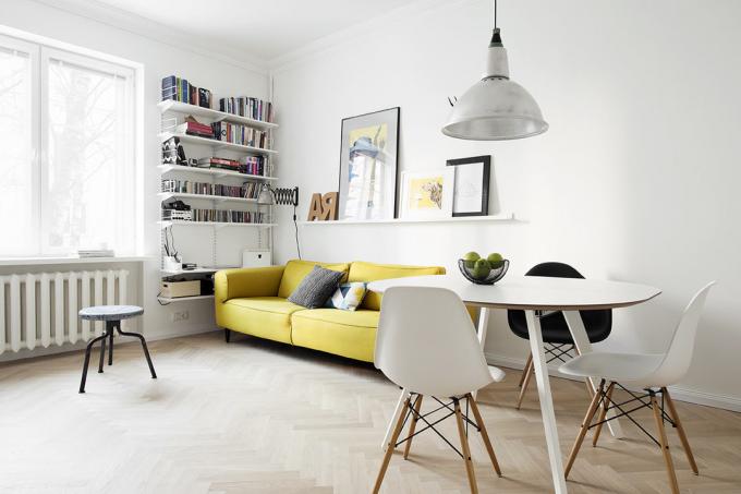 O interior da semana: odnushka 34 m² Scandinavian-style