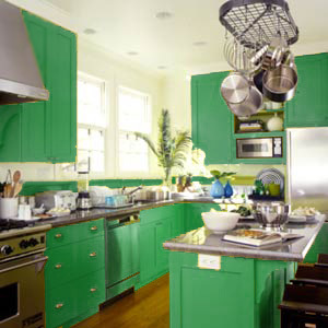 Cozinha original em verde