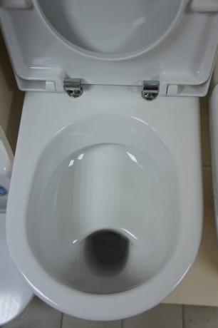 WC com uma "prateleira" ou "placa".