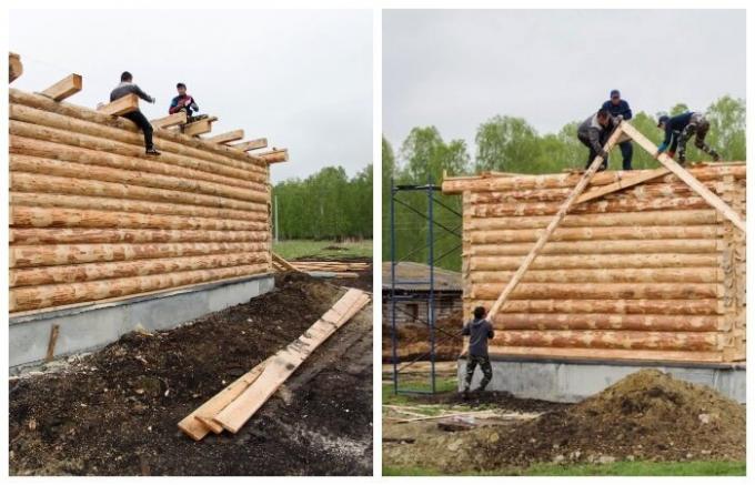 A construção de mais duas casas para futuros agricultores (Sultanov, Chelyabinsk Região).